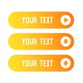 Web button templates. Vector orange gradient download buttons. Royalty Free Stock Photo